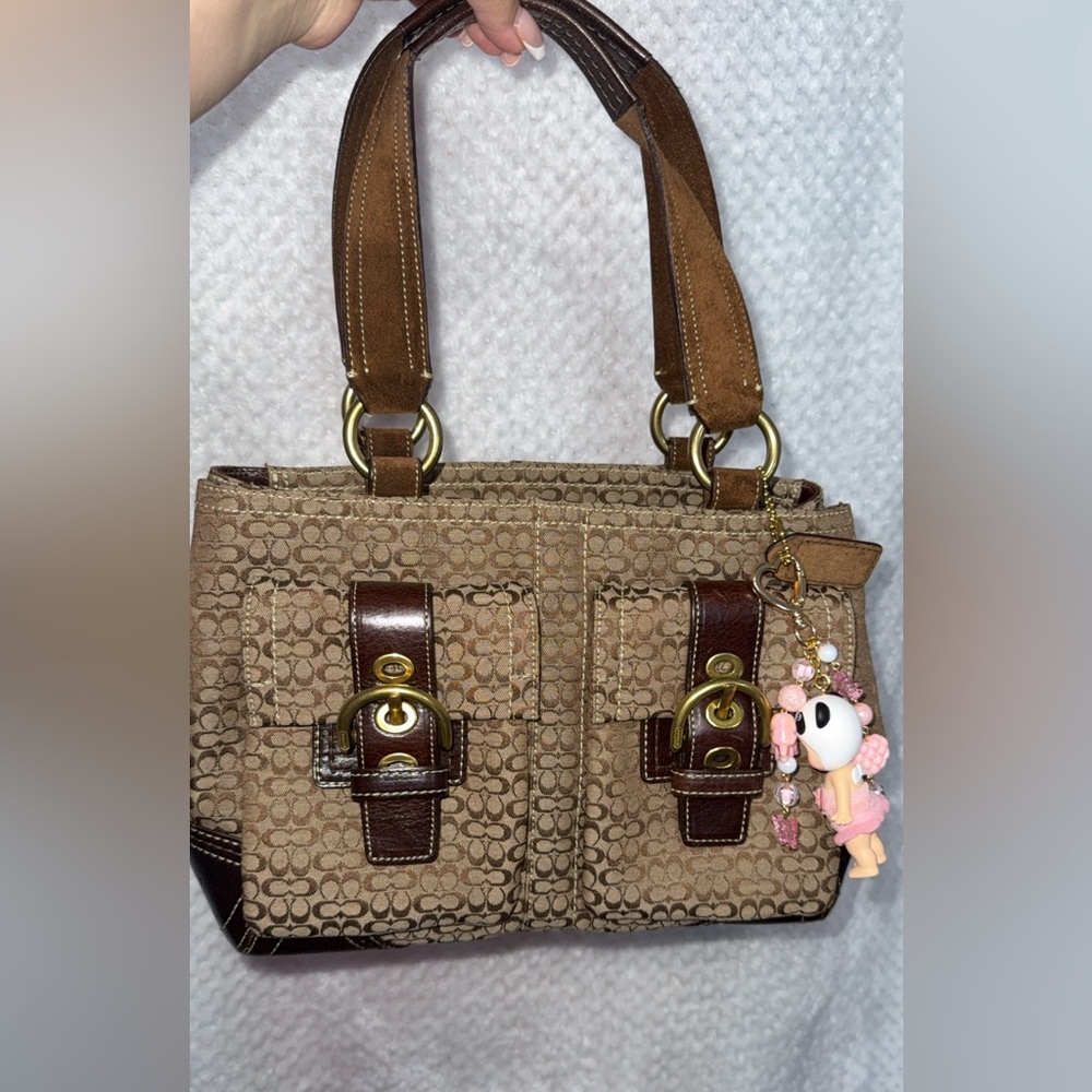 vintage Coach Soho Signature Jacquard double-pocket shoulder bag